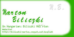 marton biliczki business card